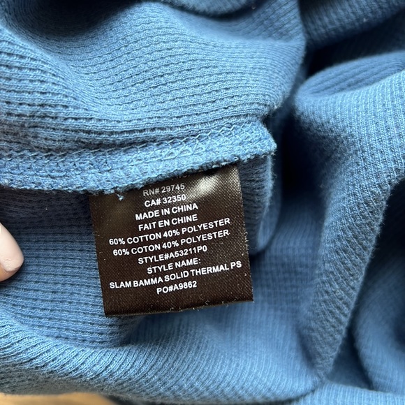 Volcom Blue Thermal Long Sleeve - Picture 6 of 9